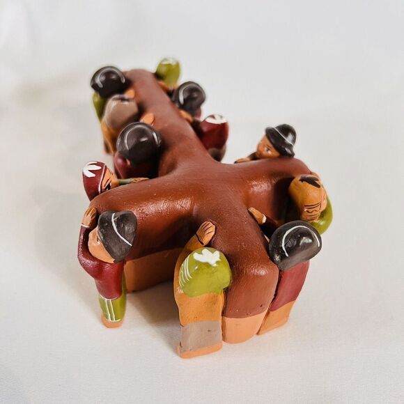 Terra Cotta Folk Art Clay Pottery Peruvian Crucification Carrying Of The Cross - Picture 6 of 11